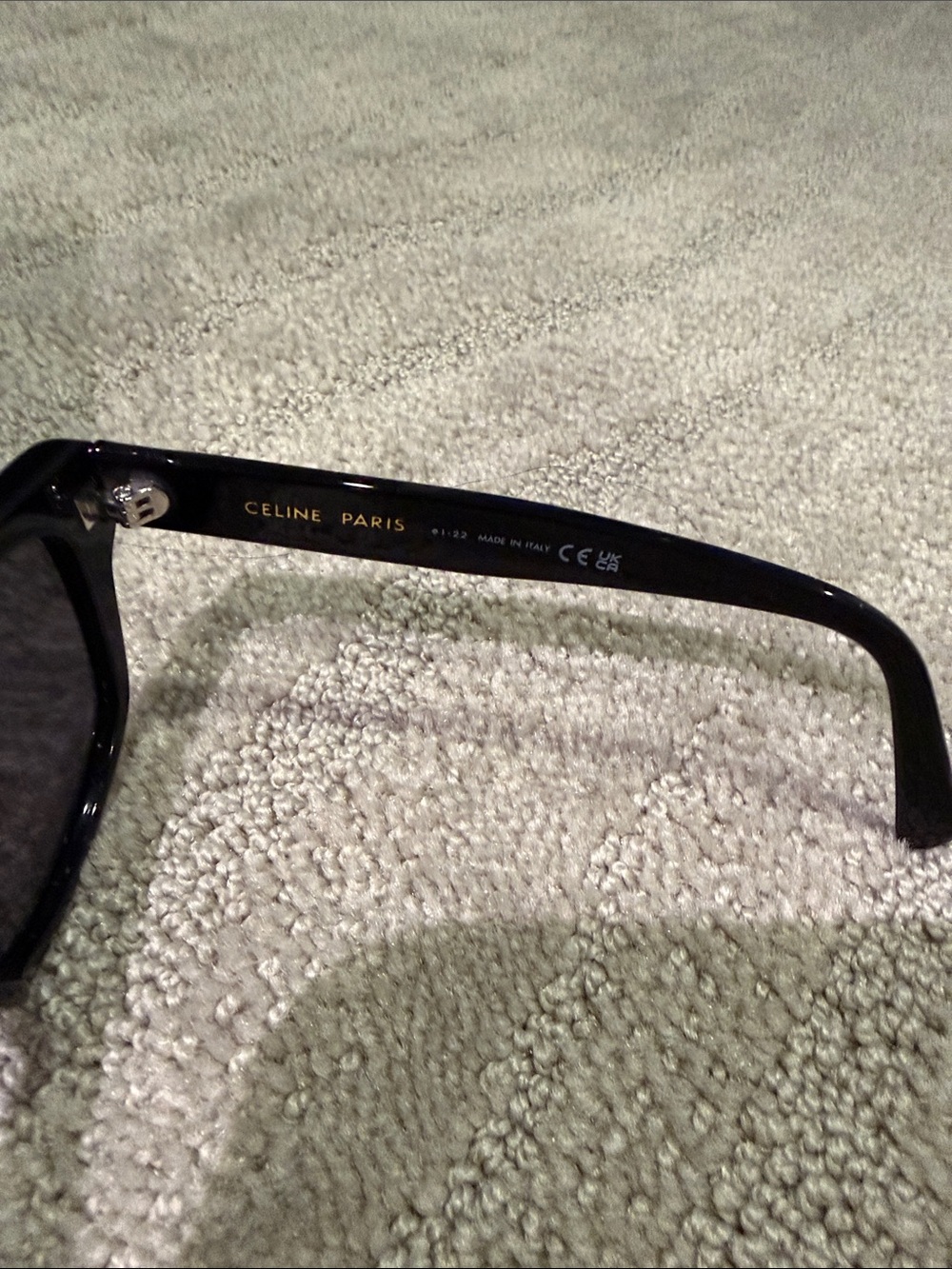 Celine Rectangle-Frame Acetate Sunglasses with White Case - Picture 3 of 7